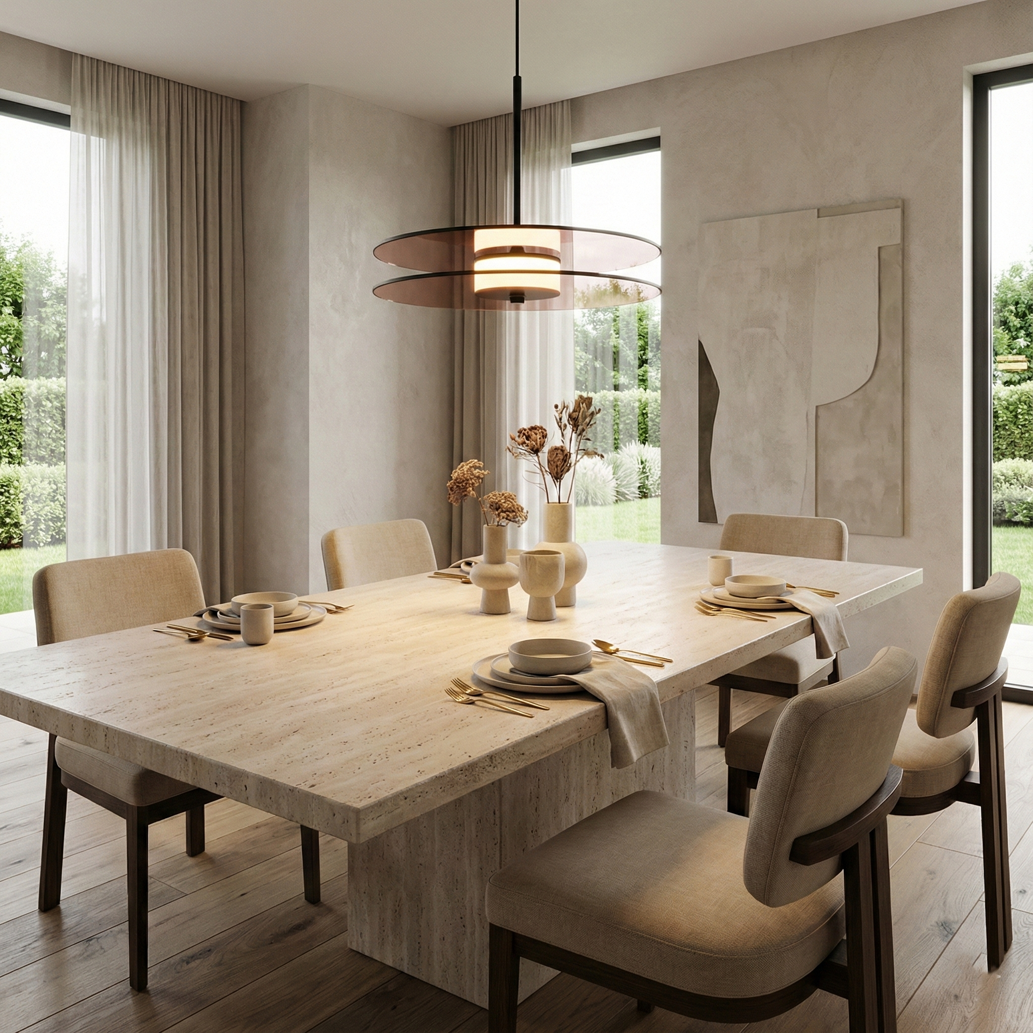 Lumira Amber Glow Minimalist Glass Pendant Light