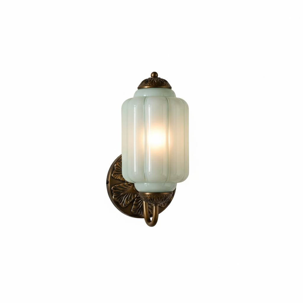 Eloira Vintage Glass Brass Wall Light