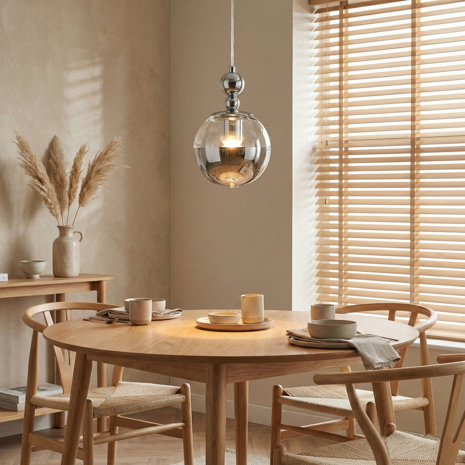 Orbique Bauhaus Chrome Mirrorball Glass Pendant Light