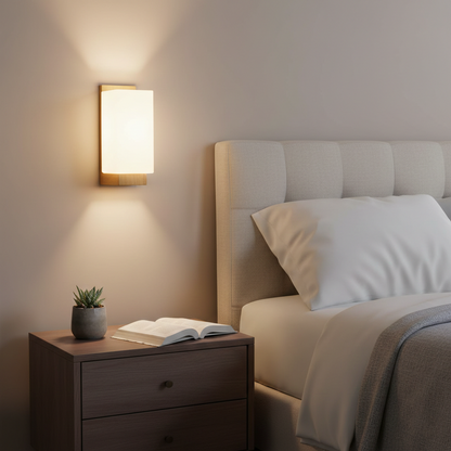 Einar Nordic Wood Glass Wall Lamp