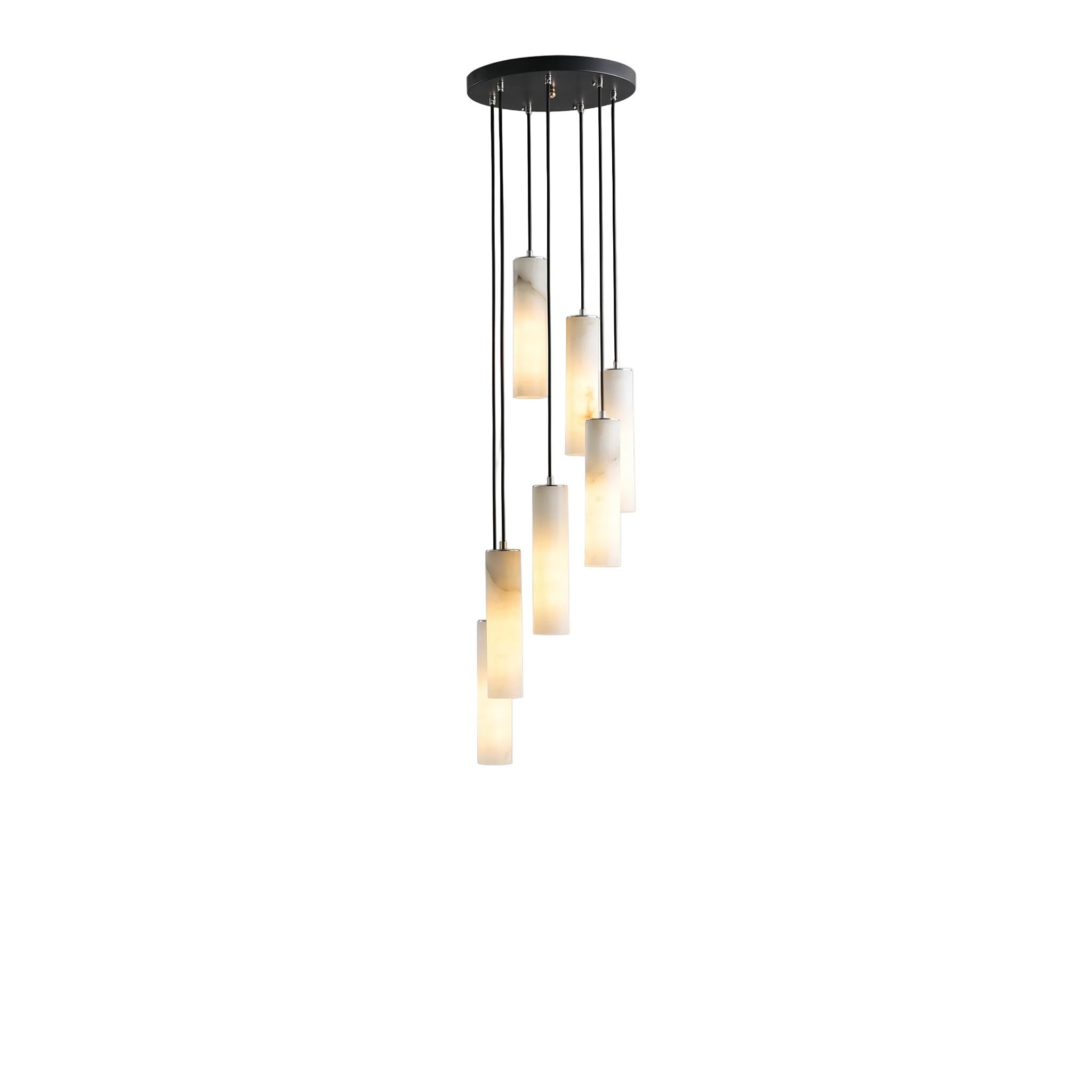 Serene Cylinder Modern Alabaster Marble Pendant Light