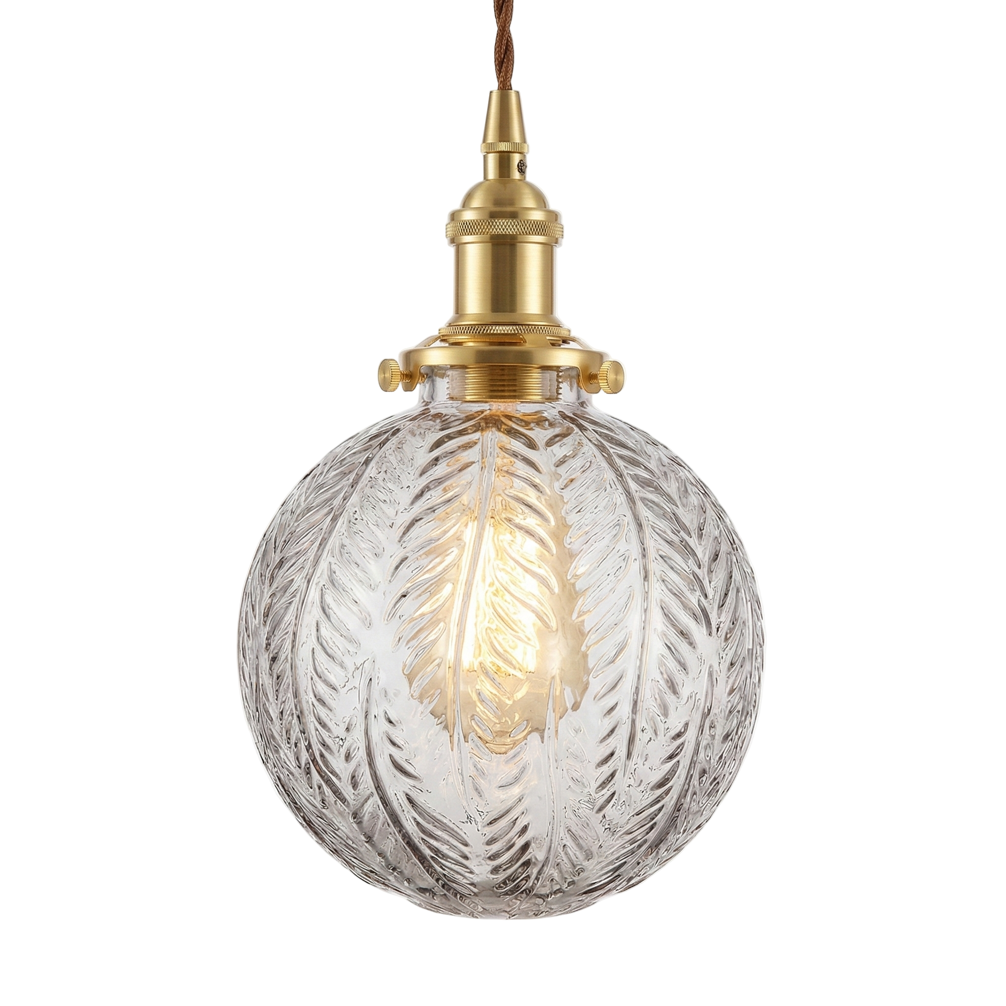 Elwyn Feather Glass Globe Pendant Light