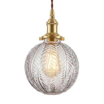 Elwyn Feather Glass Globe Pendant Light