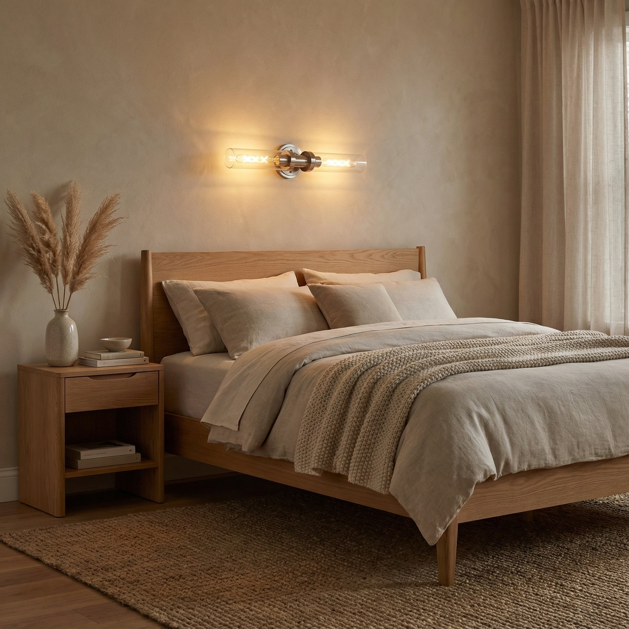 Averin Modern Glass Double Tube Wall Light