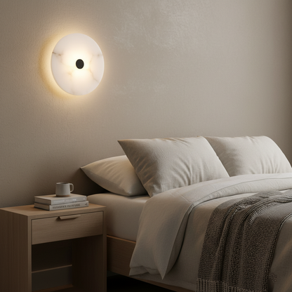 Modern Luxury Round Marble Alabaster Wall Light