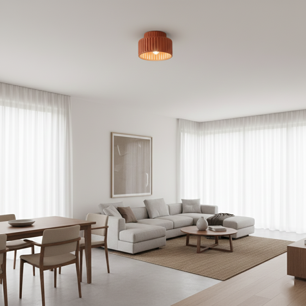 Lilith Retro Resin Semi Flush Mount Ceiling Light