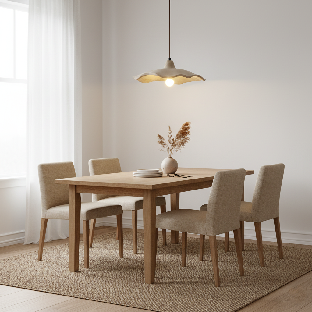 Nordic Wabi-Sabi Flower-Shaped Cement Pendant Light