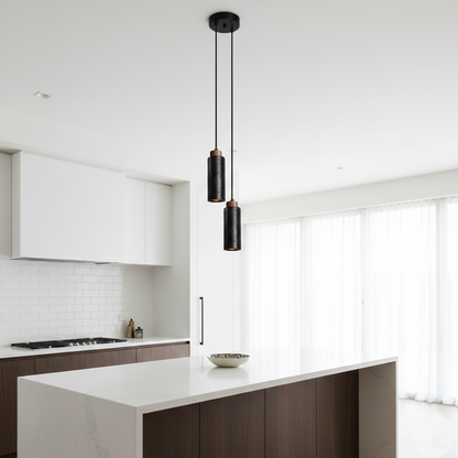 Morvain Medieval Black Travertine Pendant Light