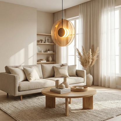 Lumira Amber Glow Minimalist Glass Pendant Light