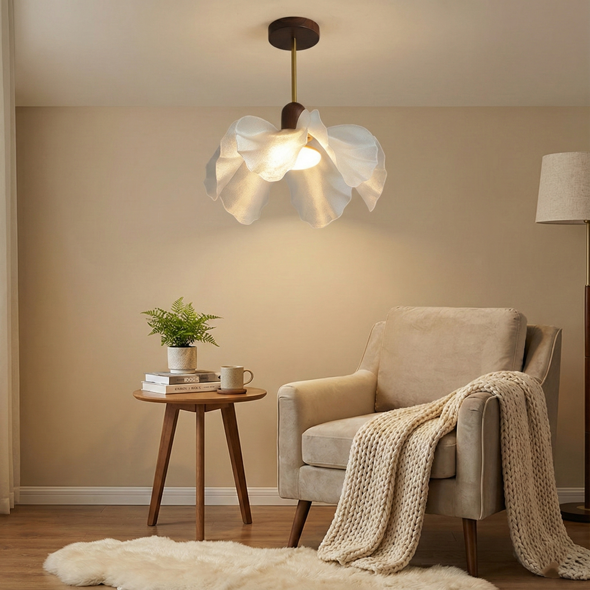 Fleur Petal French Vintage Acrylic Ceiling Light