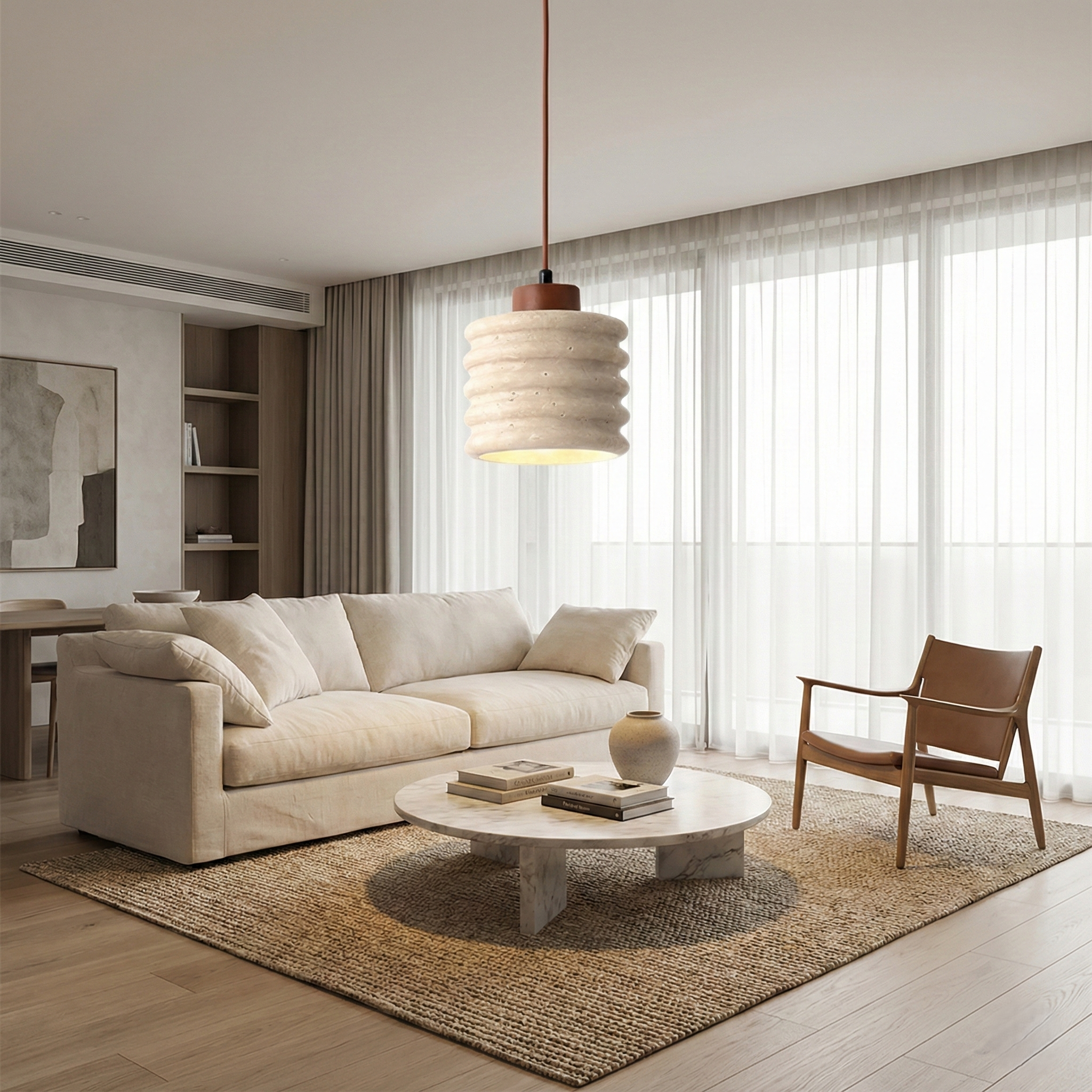 Travertine Yellow Cave Stone Chandelier