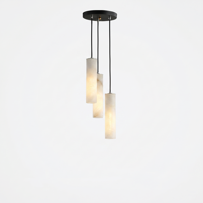 Serene Cylinder Modern Alabaster Marble Pendant Light