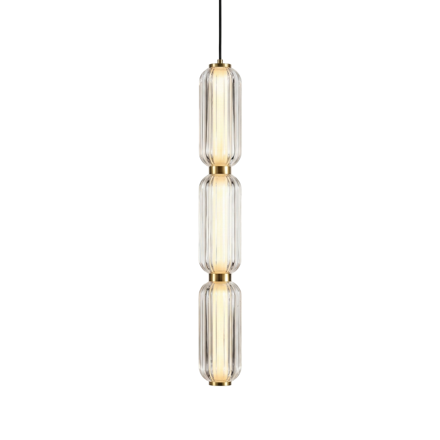 Elma Linear Striped Glass LED Pendant Light