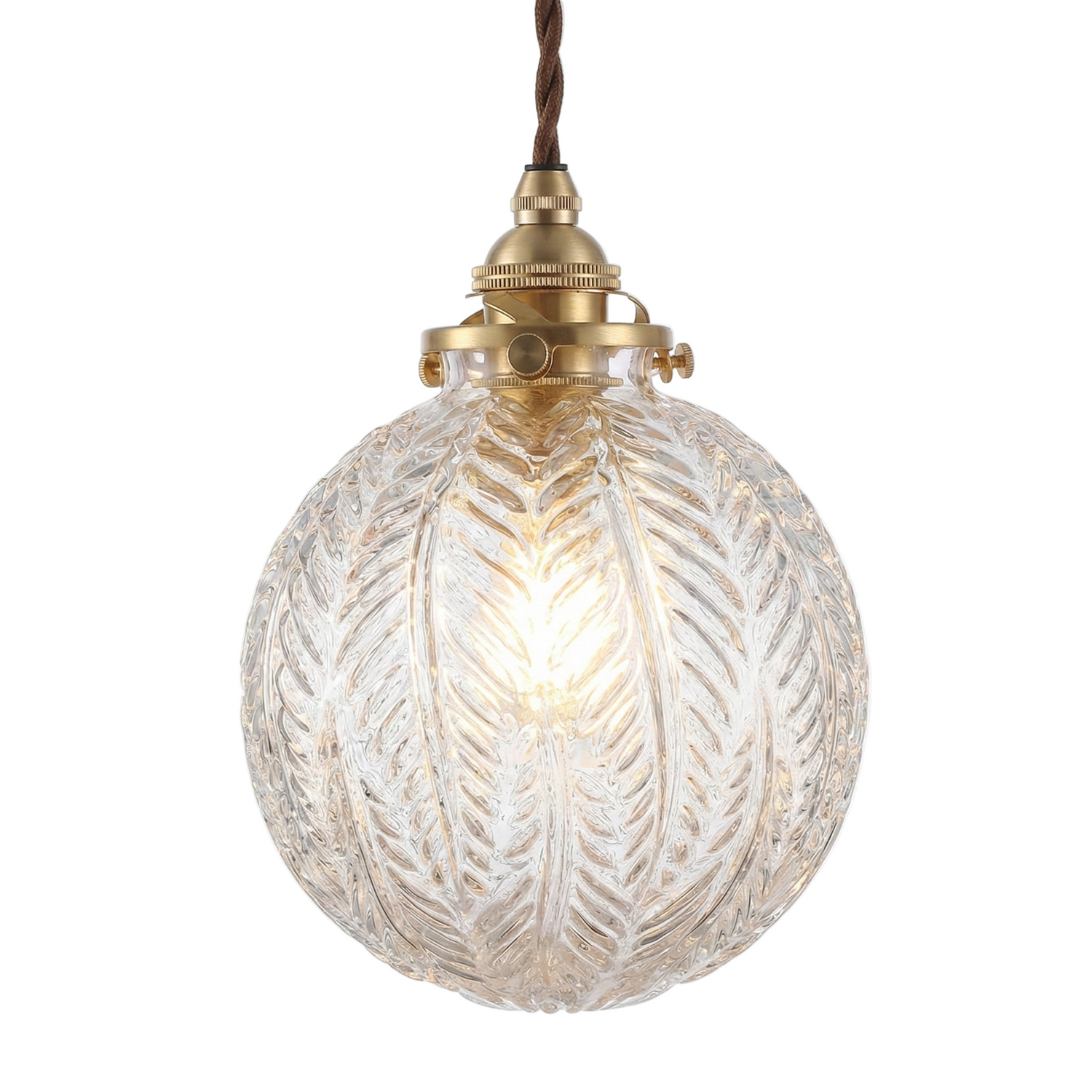 Elwyn Feather Glass Globe Pendant Light