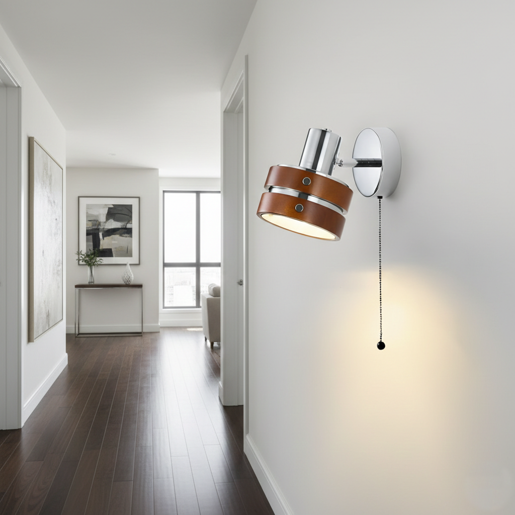 Elric Traditional Vintage Cylinder Wood Wall Light