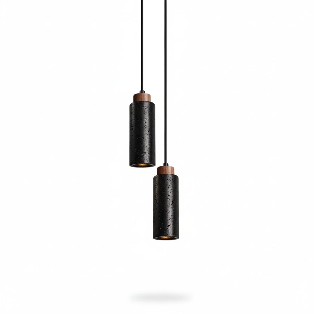 Morvain Medieval Black Travertine Pendant Light