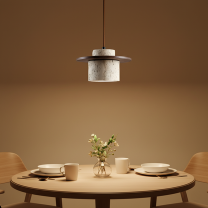 Japanese Style Vintage Travertine Pendant Light