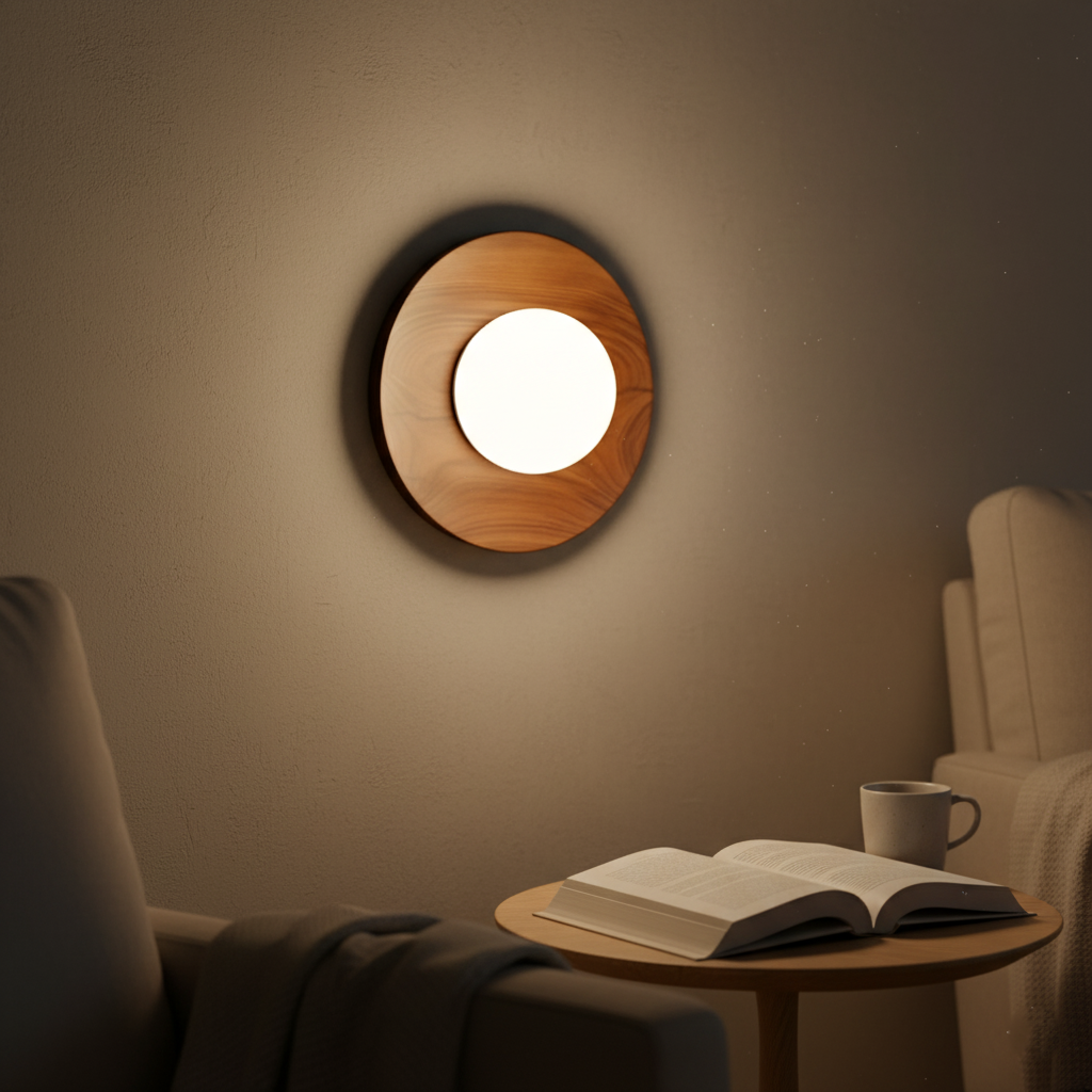 Nordic Minimalist Natural Wood LED Wall Light