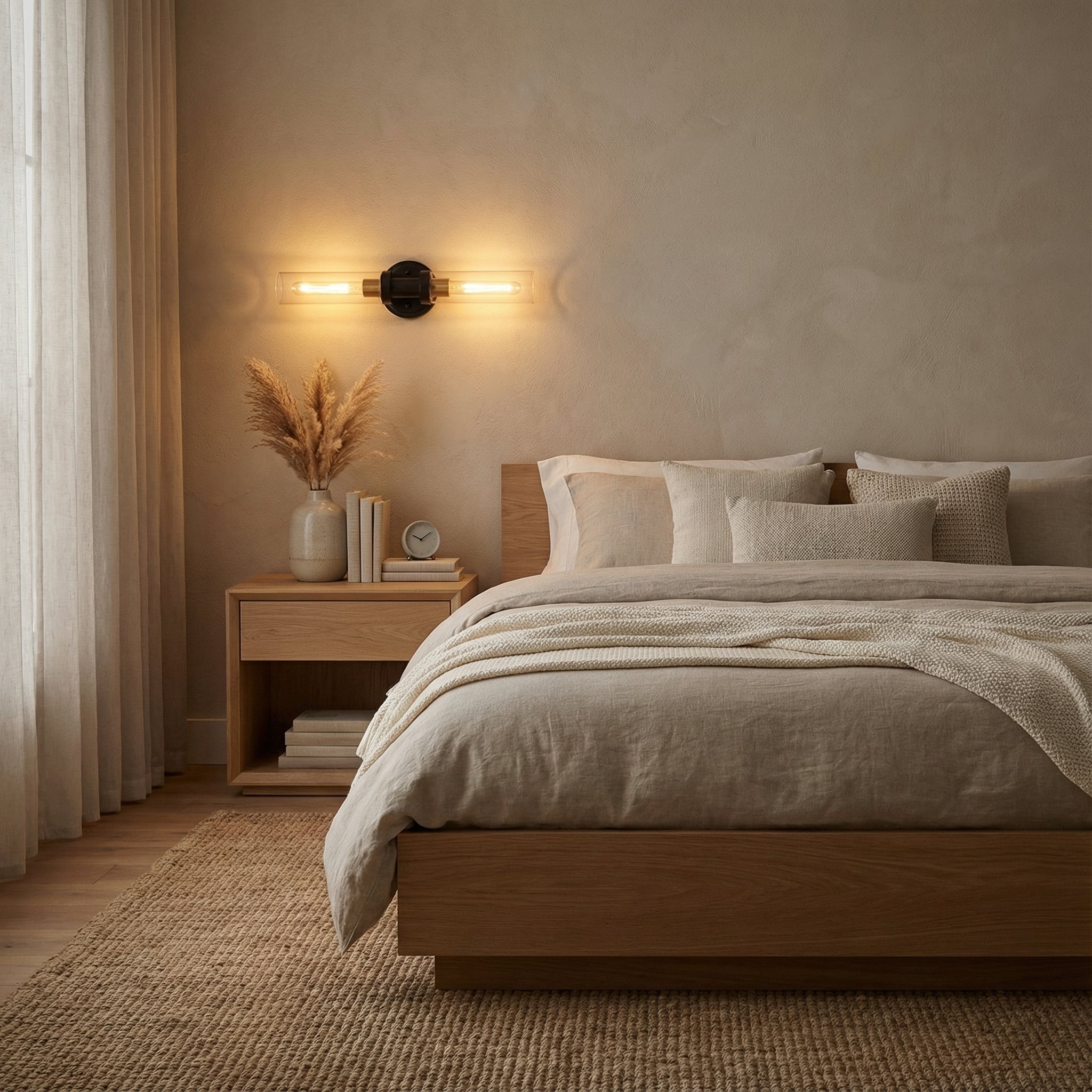 Averin Modern Glass Double Tube Wall Light