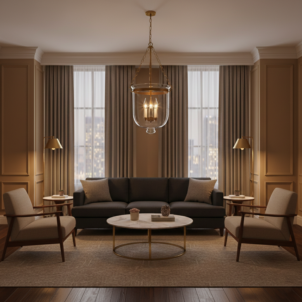 Lowie Retro Brass Glass Pendant Light