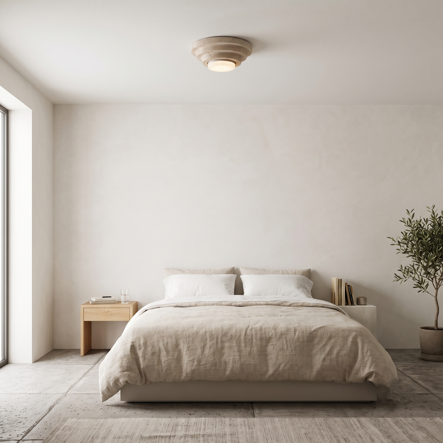 Zephyr Modern Travertine Ceiling Light