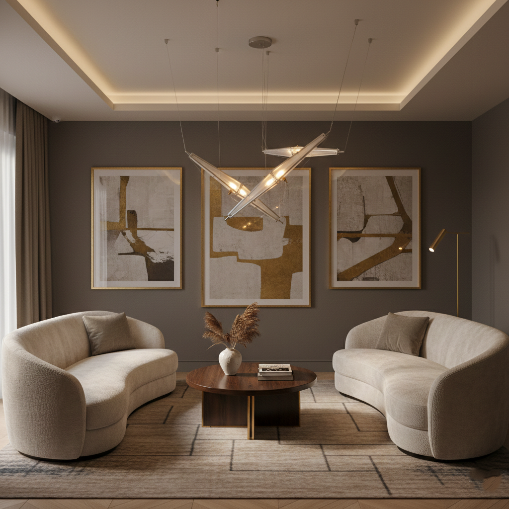 Arco Modern Linear Glass Cone Pendant Light