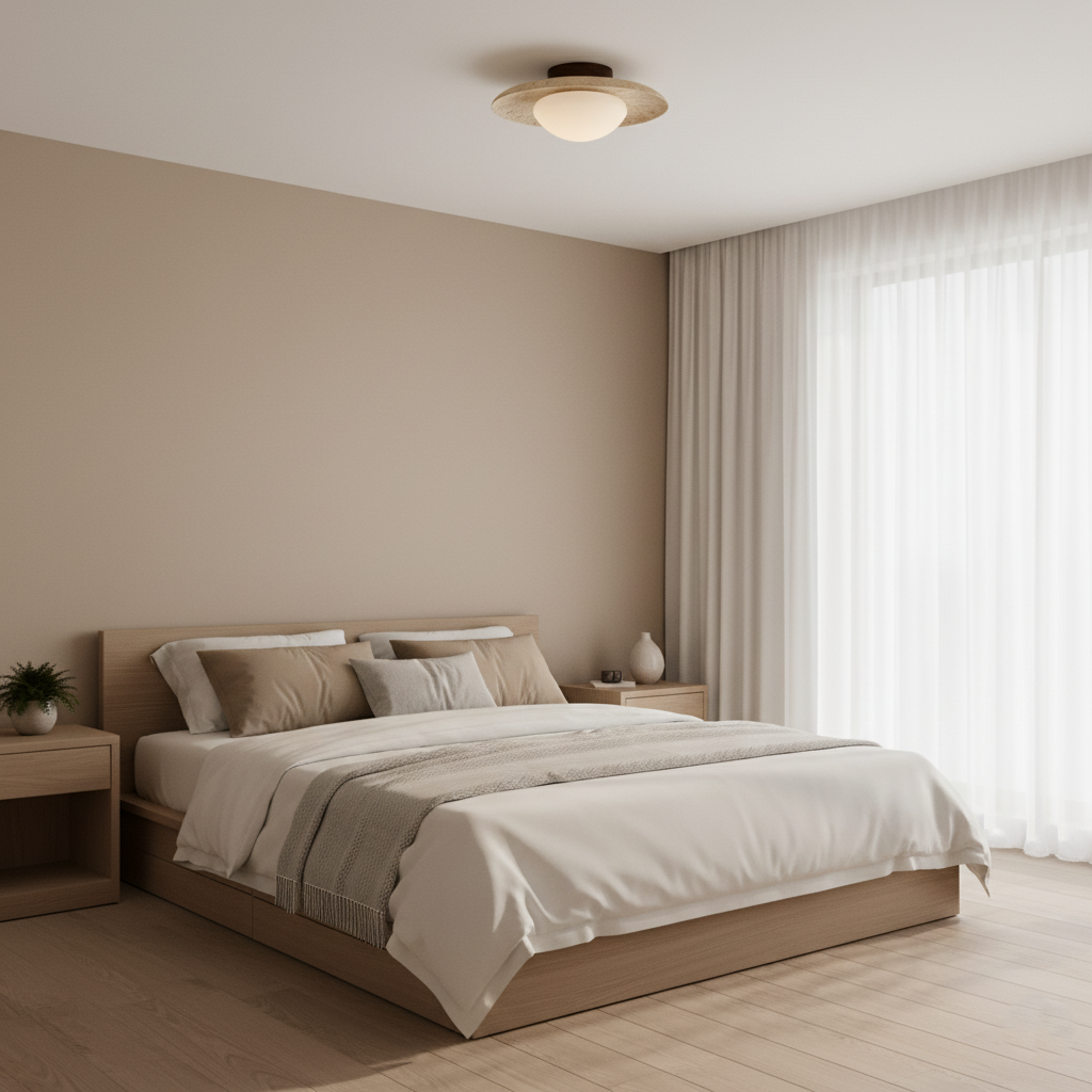 Natural Nordic Minimalist Travertine Ceiling Light