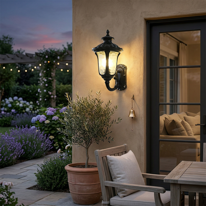 Velar Retro Frosted Glass Outdoor Wall Light