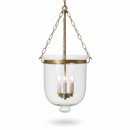 Lowie Retro Brass Glass Pendant Light
