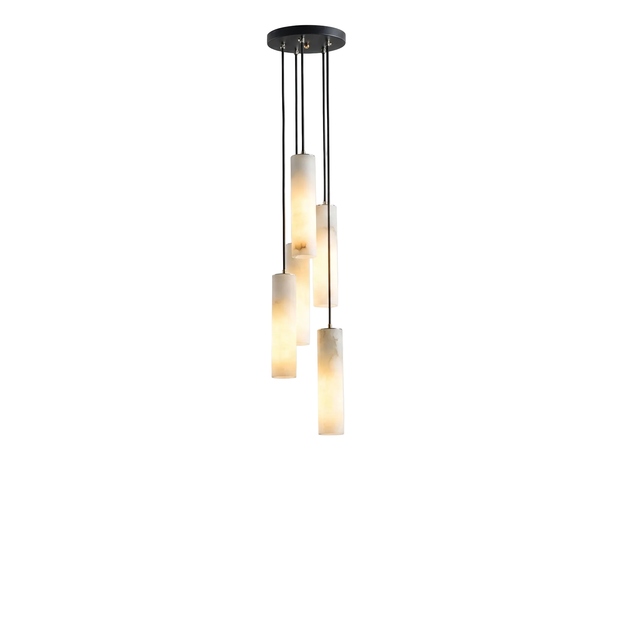 Serene Cylinder Modern Alabaster Marble Pendant Light