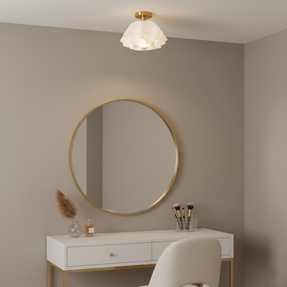 Lustra Pleated Retro Brass Acrylic Ceiling Light