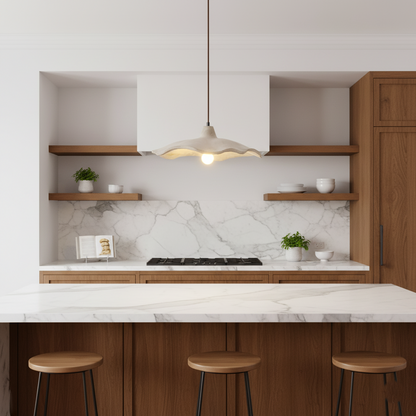 Nordic Wabi-Sabi Flower-Shaped Cement Pendant Light