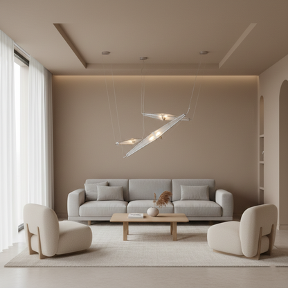 Arco Modern Linear Glass Cone Pendant Light