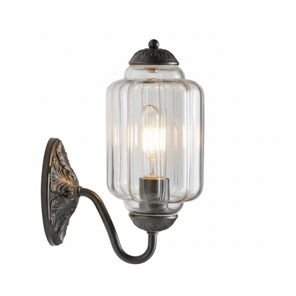 Eloira Vintage Glass Brass Wall Light