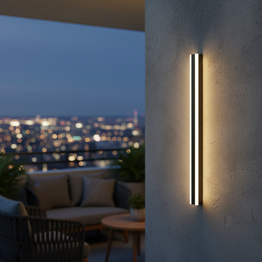 Edge Smooth Minimalist Linear Metal Outdoor Wall Lamp
