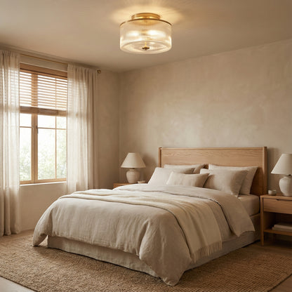 Lorienne Farmhouse Striped Glass Ceiling Light