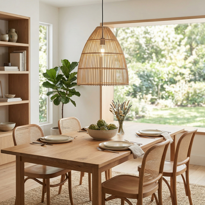 Runa Boho Rattan Pendelleuchte