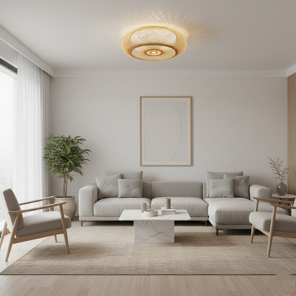 Serenity Natural Bamboo Boho Ceiling Light