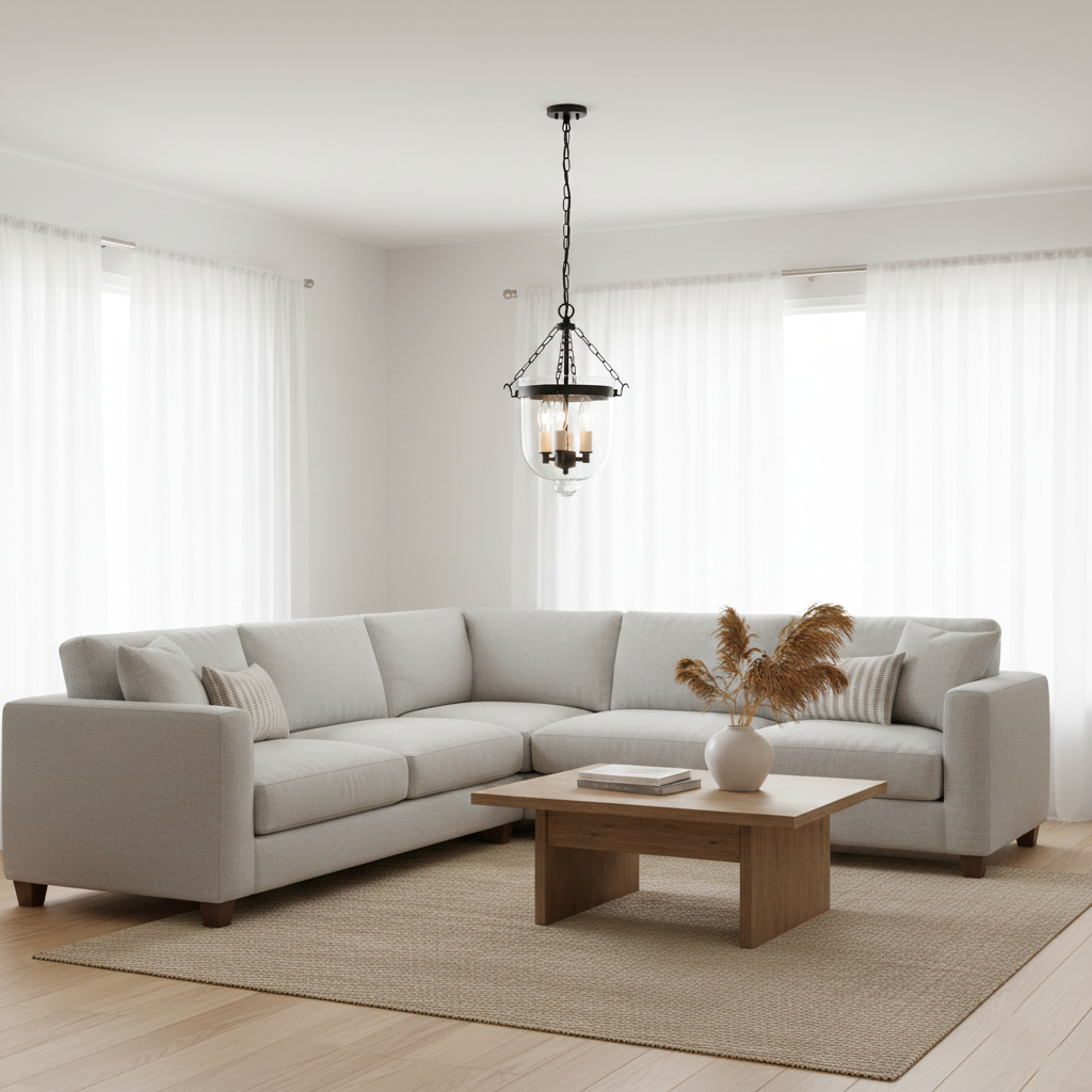 Lowie Retro Brass Glass Pendant Light