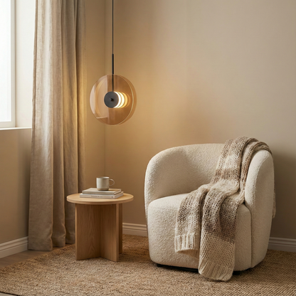 Lumira Amber Glow Minimalist Glass Pendant Light