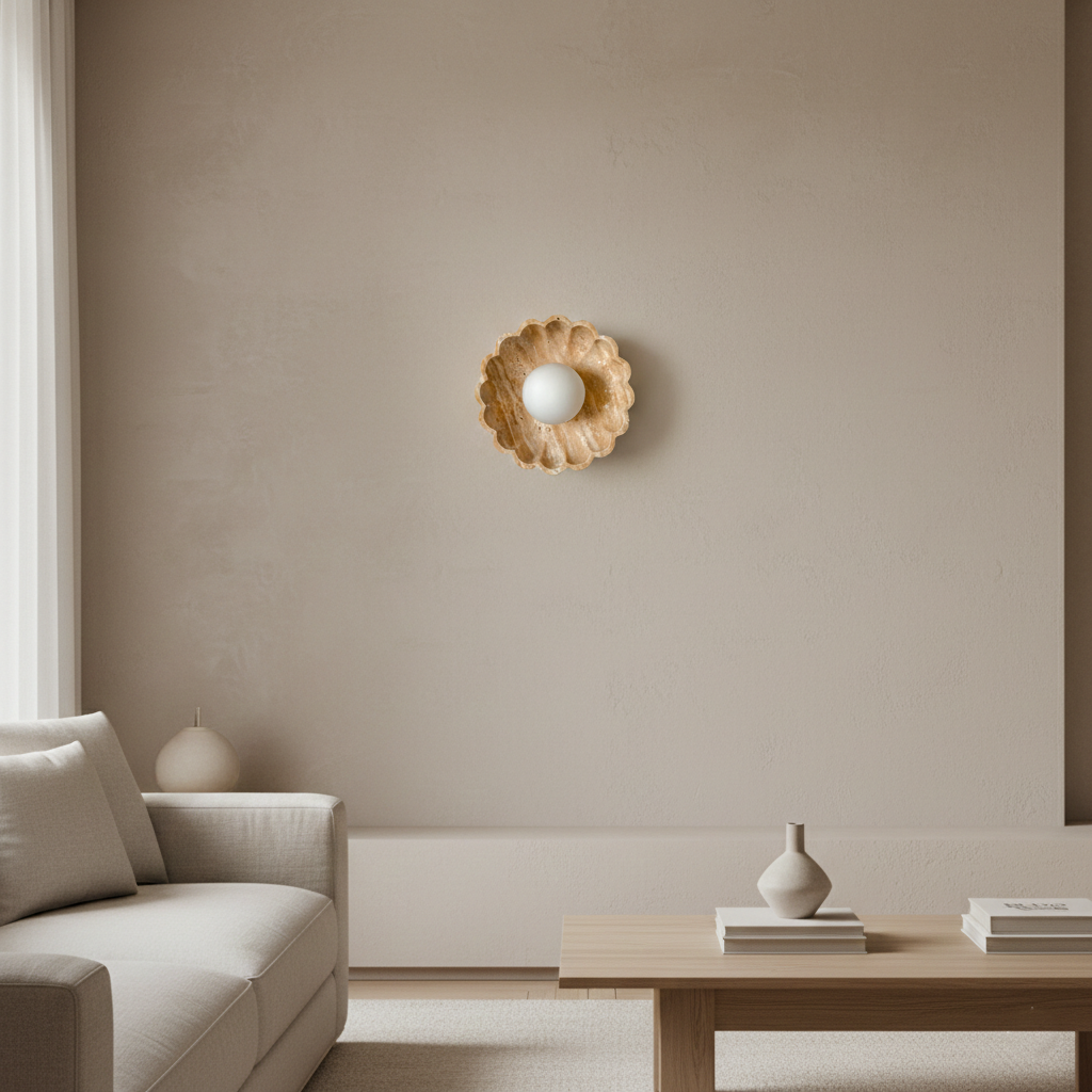 Aurea Moderne Travertin-Wandlampe