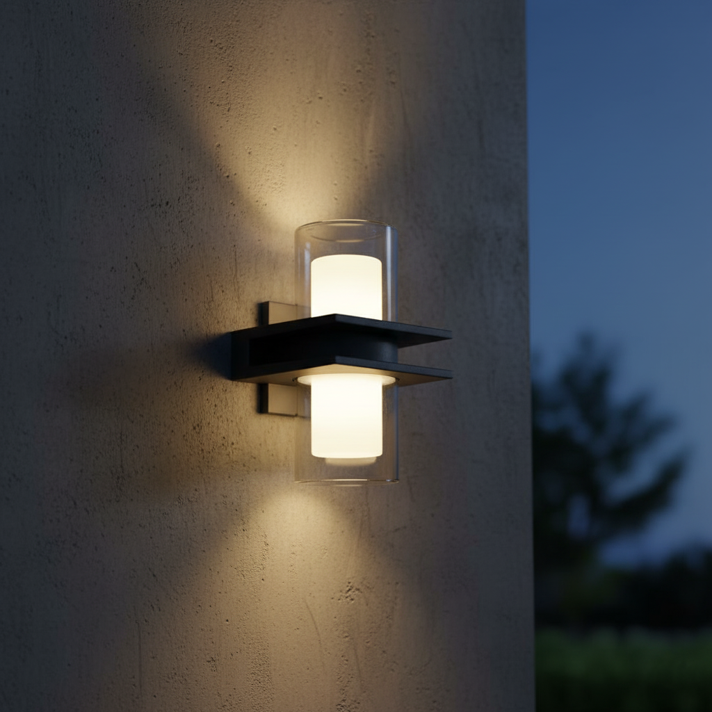 Moderne Cilindrische Dubbele Kop IP65 Waterdichte Buitenspot