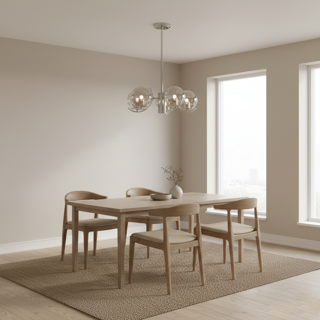 Verona Retro Chrome Glass Chandelier