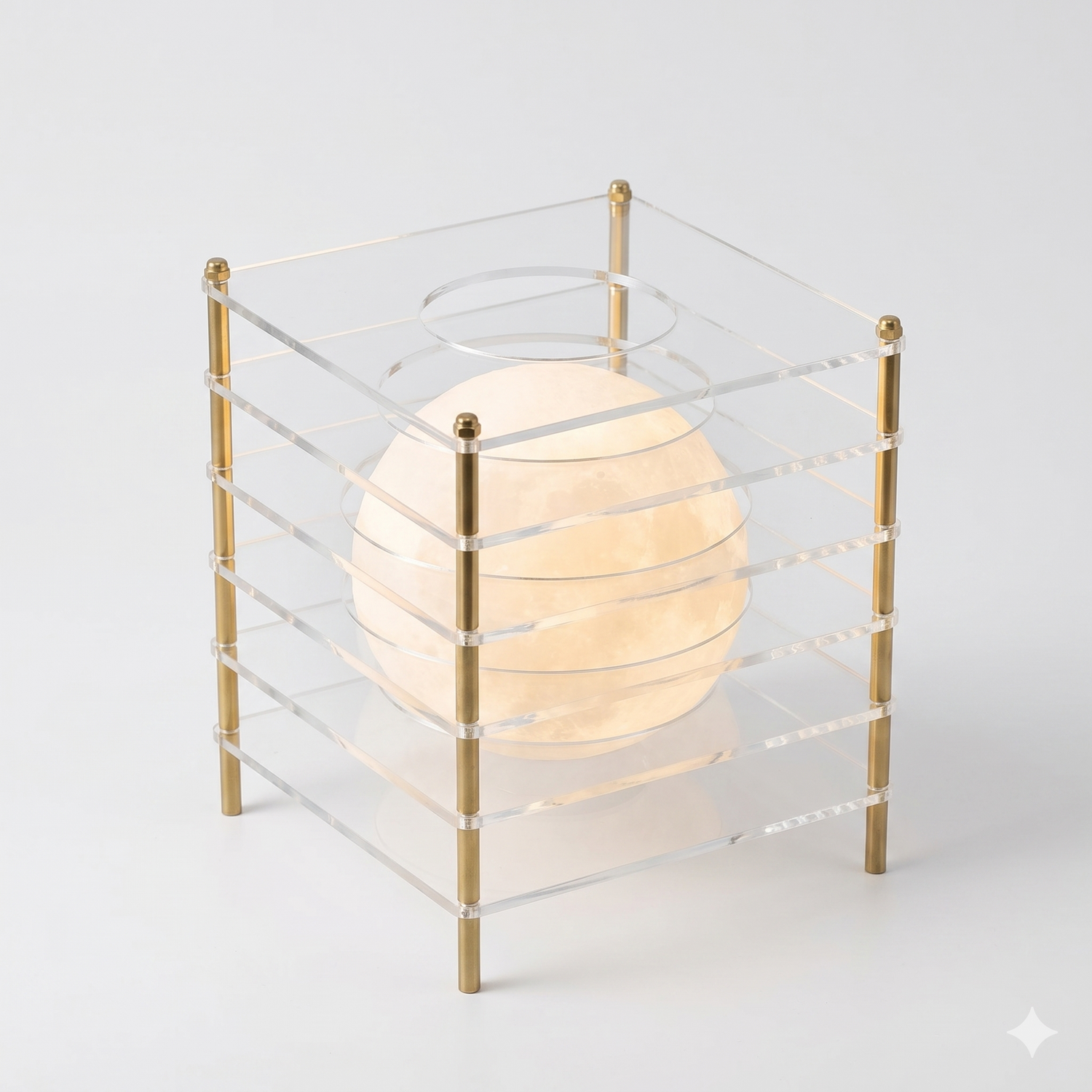 Selene Layered Moon Modern Acrylic Table Lamp