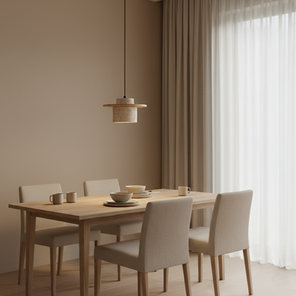 Japanese Style Vintage Travertine Pendant Light