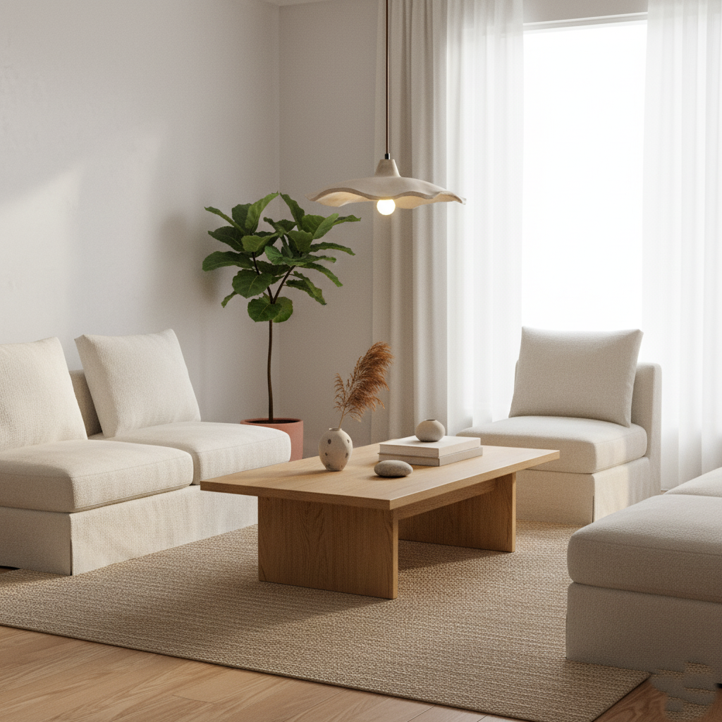 Nordic Wabi-Sabi Flower-Shaped Cement Pendant Light