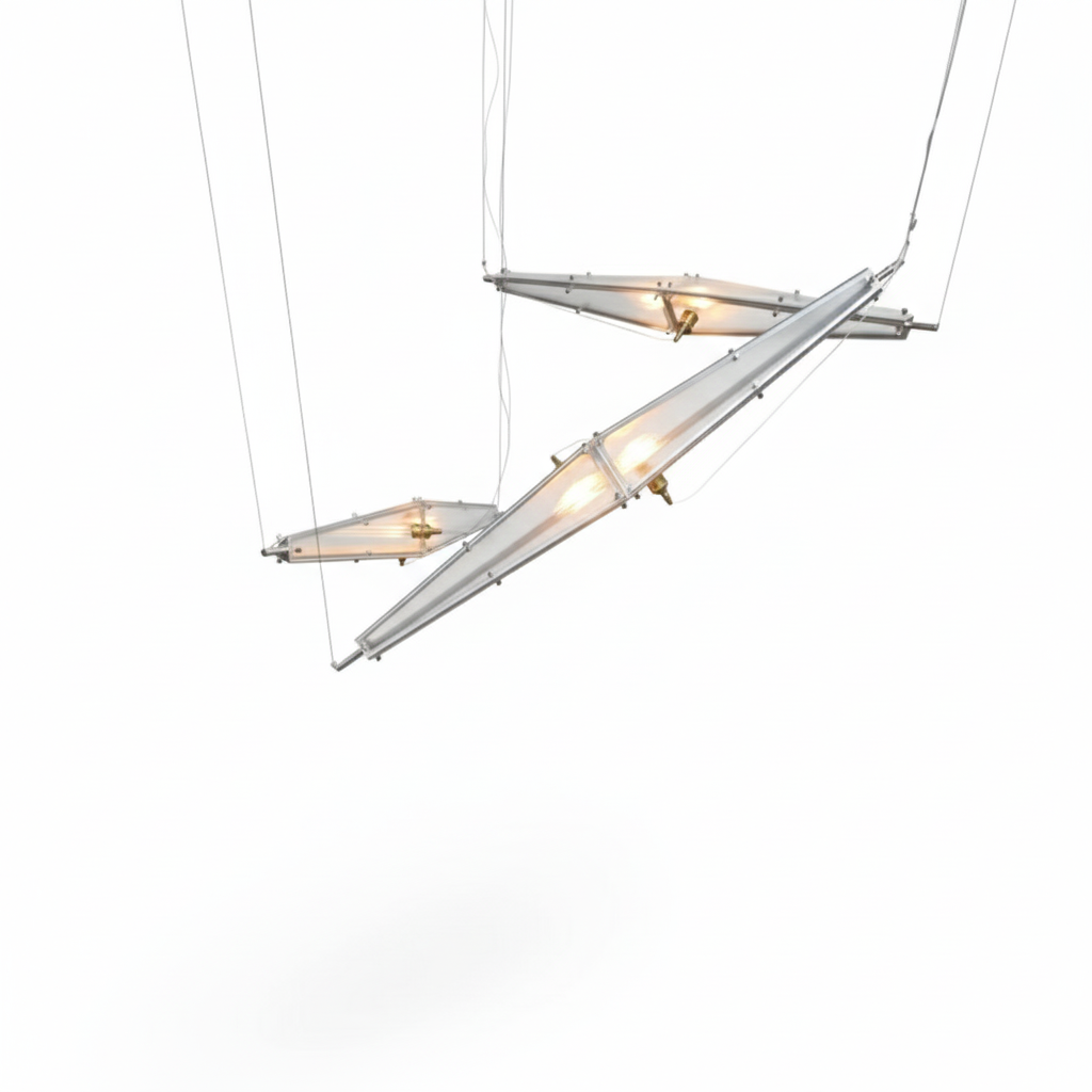 Arco Modern Linear Glass Cone Pendant Light