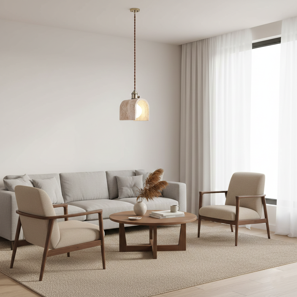 Alagusmo Minimalist Travertine Pendant Light