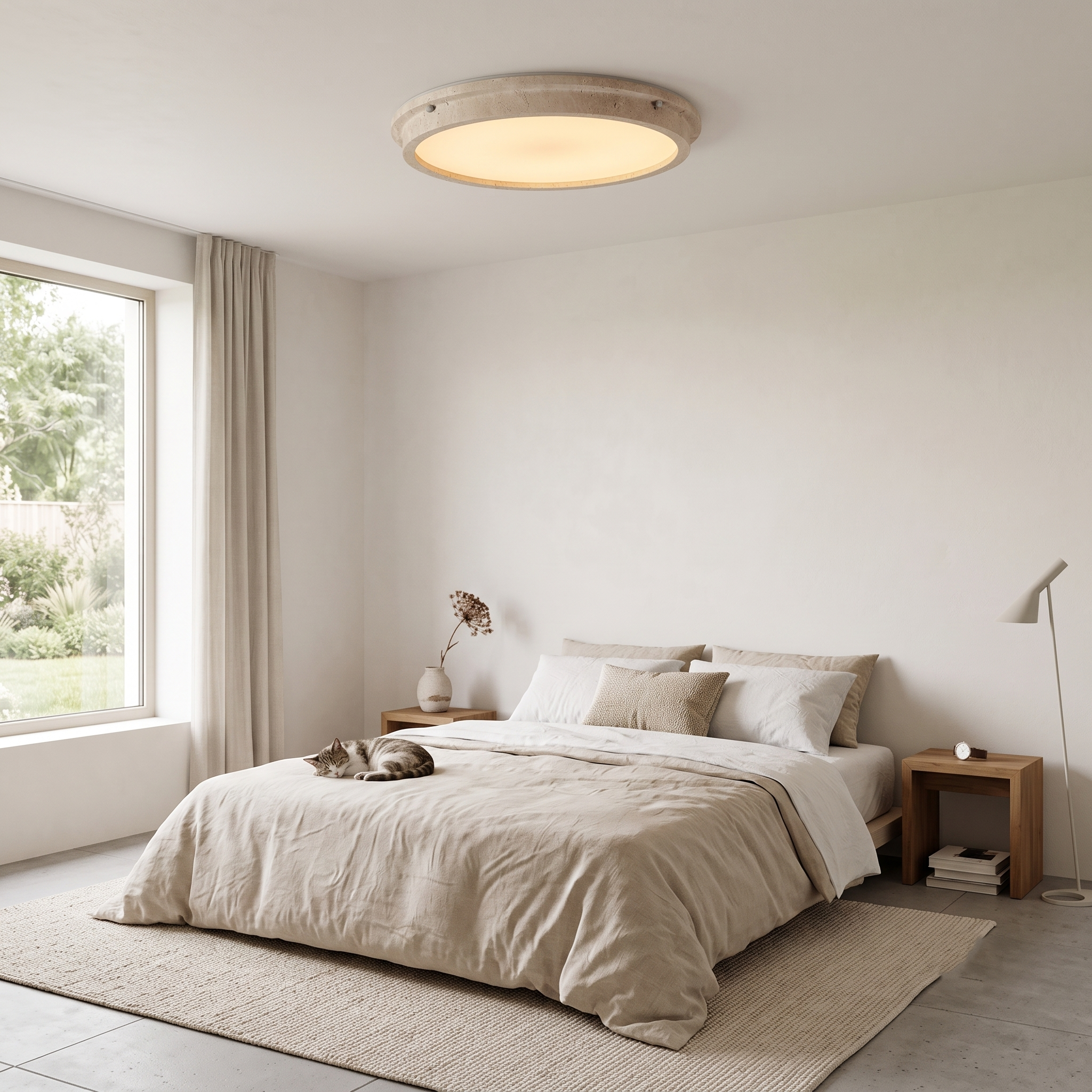 Solana Modern Travertine Ceiling Light