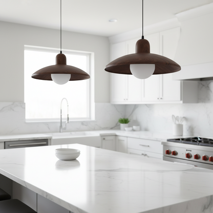 Japanese Style Wabi-Sabi Walnut Pendant Light